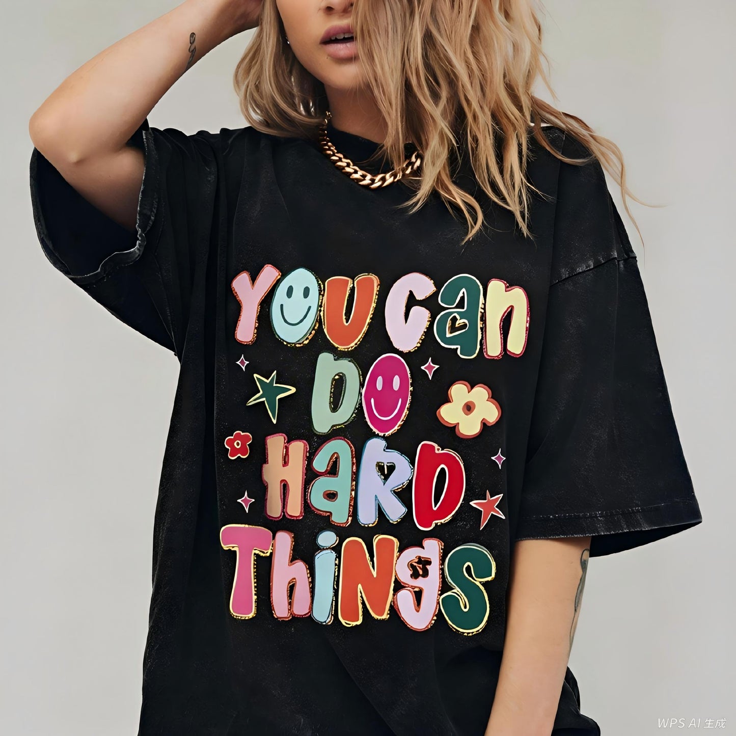 You Can Do Hard Things Washed T-Shirt PT397