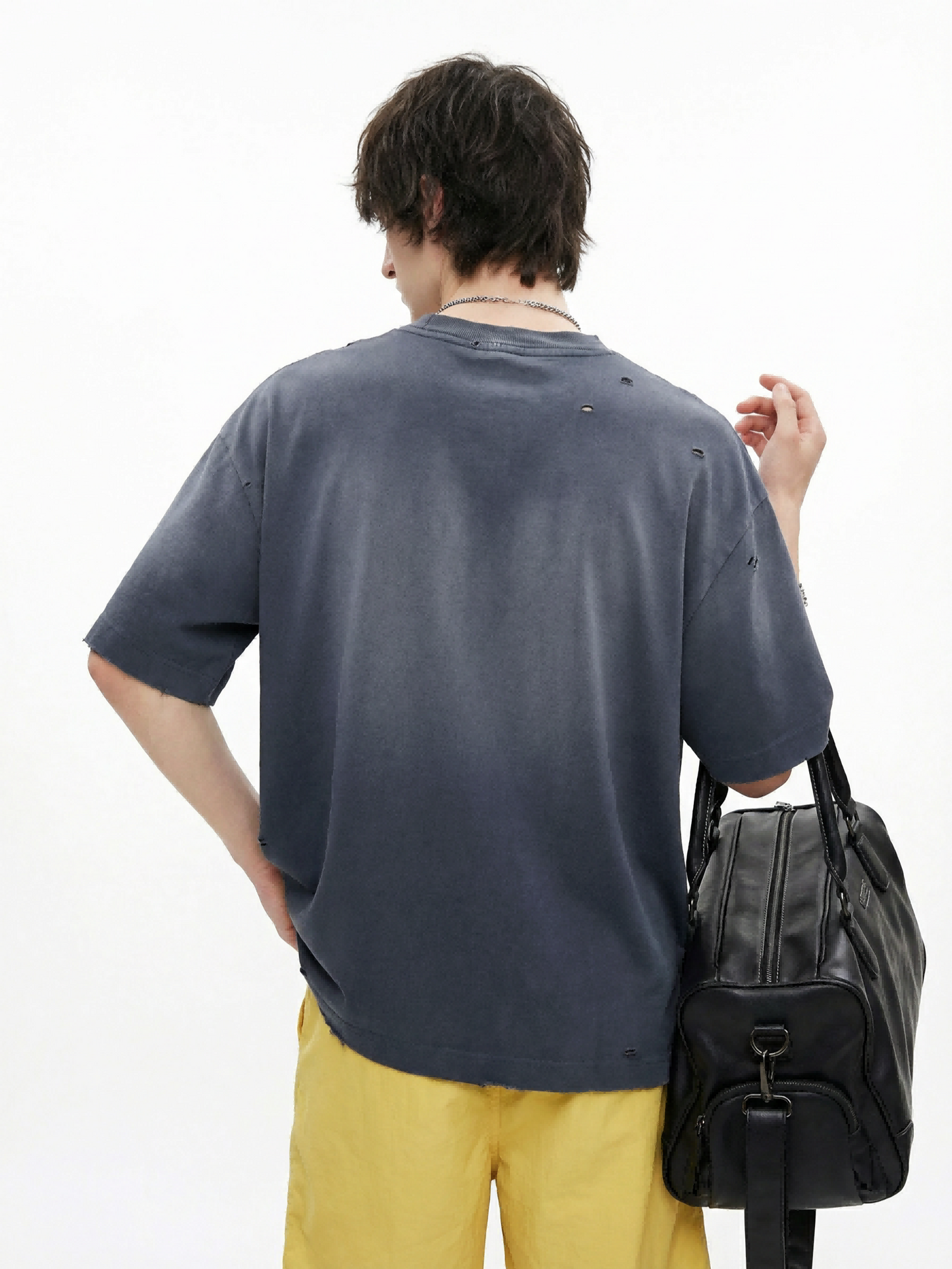 Vintage Distressed Slub Cotton Washed T-shirt