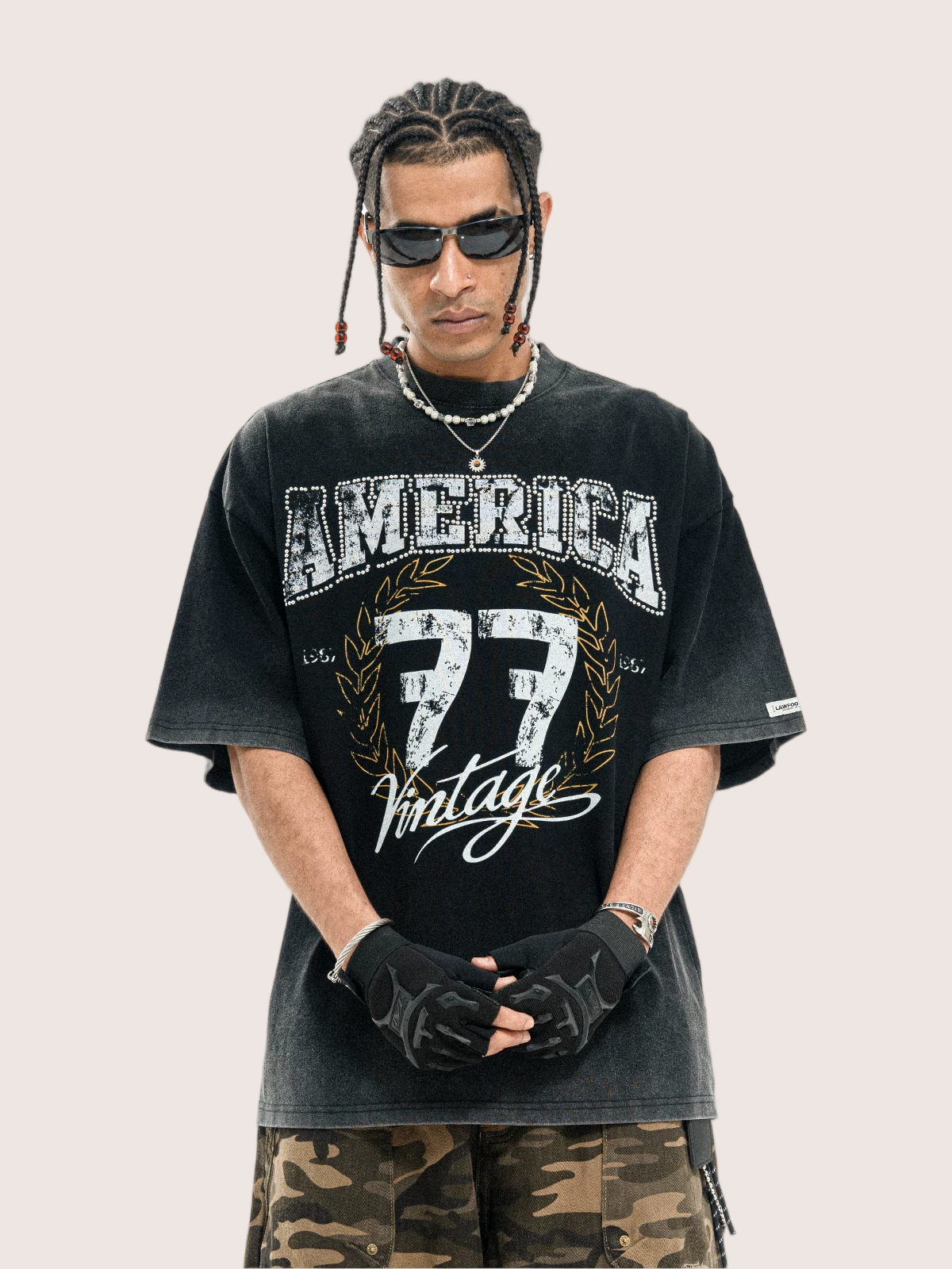 Vintage America 77 Graphic Washed T-Shirt