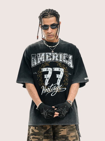 Vintage America 77 Graphic Washed T-Shirt