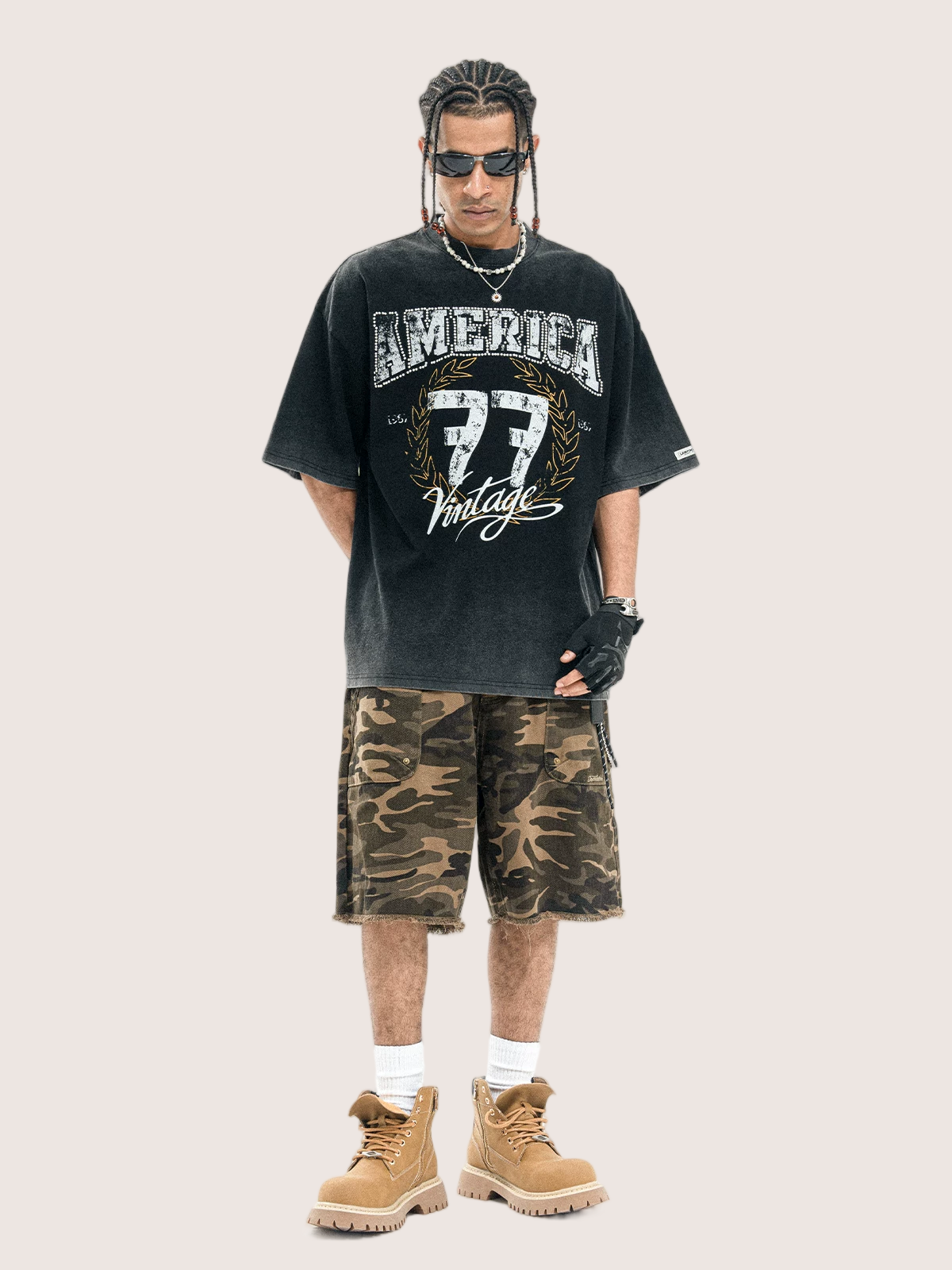 Vintage America 77 Graphic Washed T-Shirt