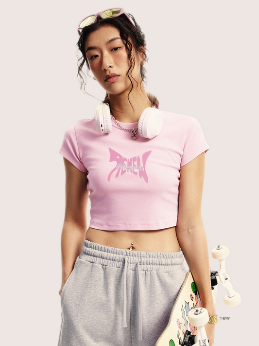 Y2K Acid Wash Butterfly Graphic Baby Tee