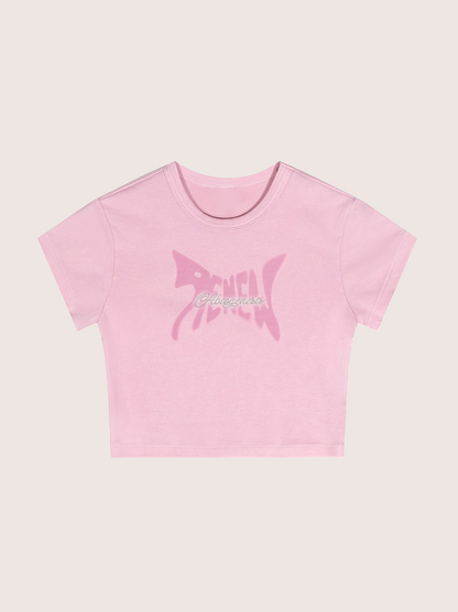 Y2K Acid Wash Butterfly Graphic Baby Tee