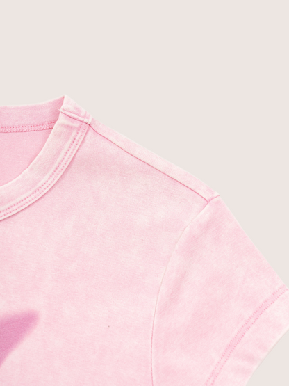 Y2K Acid Wash Butterfly Graphic Baby Tee