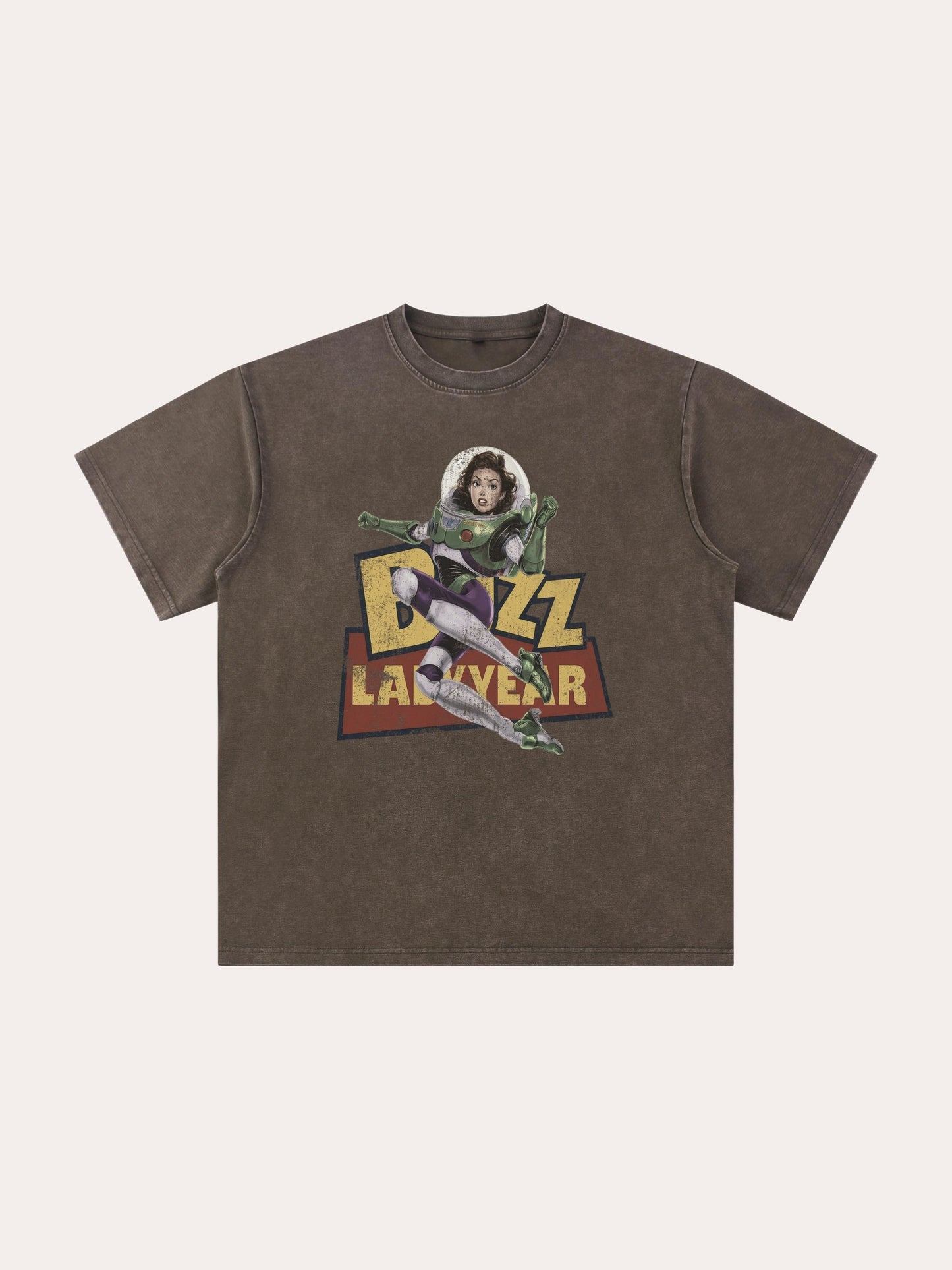 Vintage Distressed Buzz Lady Year Washed T-shirt