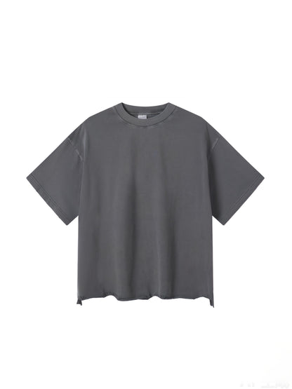 Vintage Dark Gray Essentials Washed T-shirt Distr002
