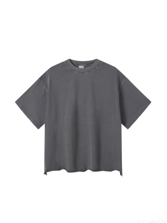 Vintage Dark Gray Essentials Washed T-shirt Distr002
