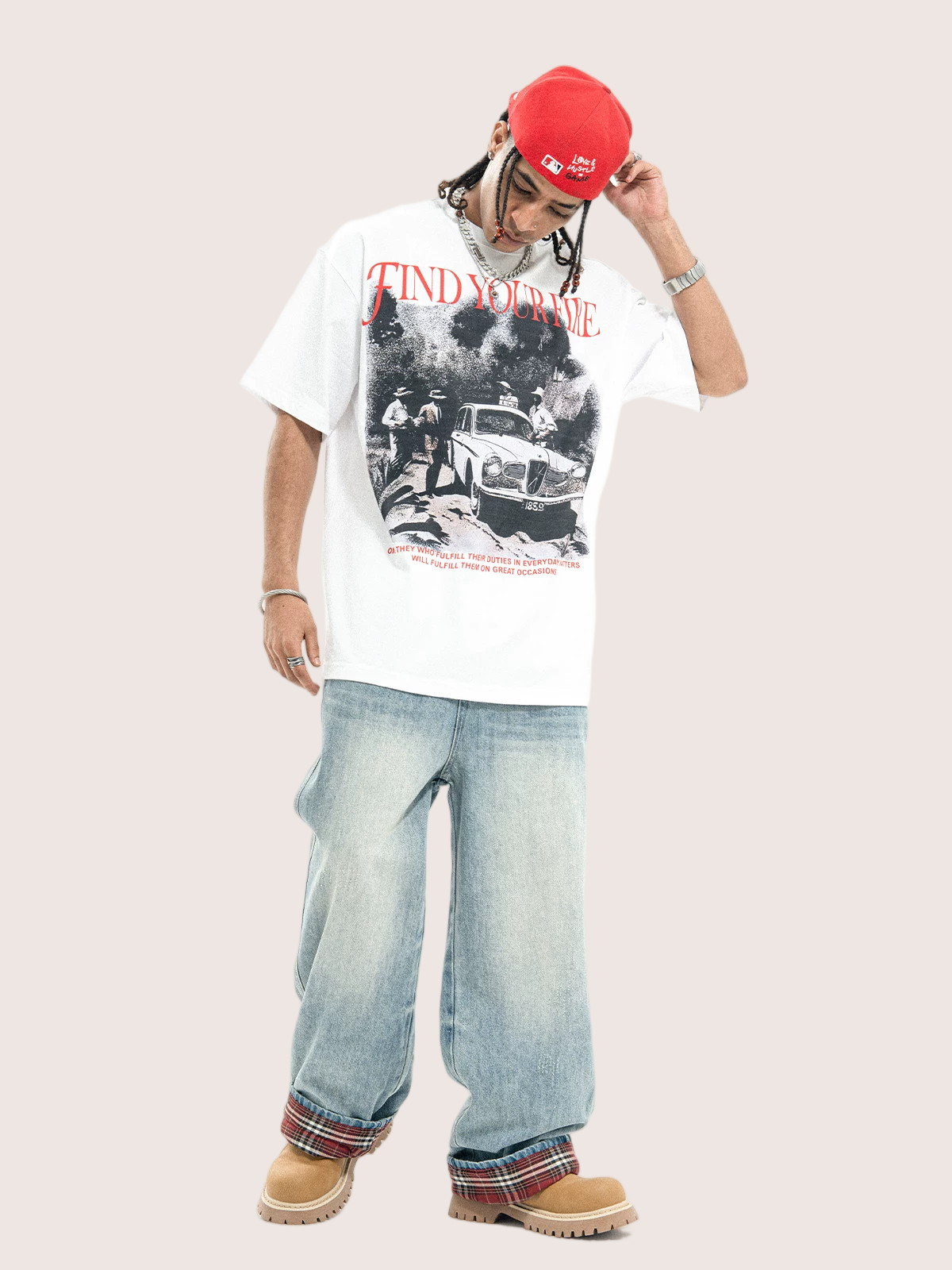 Retro Bootleg Rap Style Car Graphic T-Shirt  Vintage Streetwear