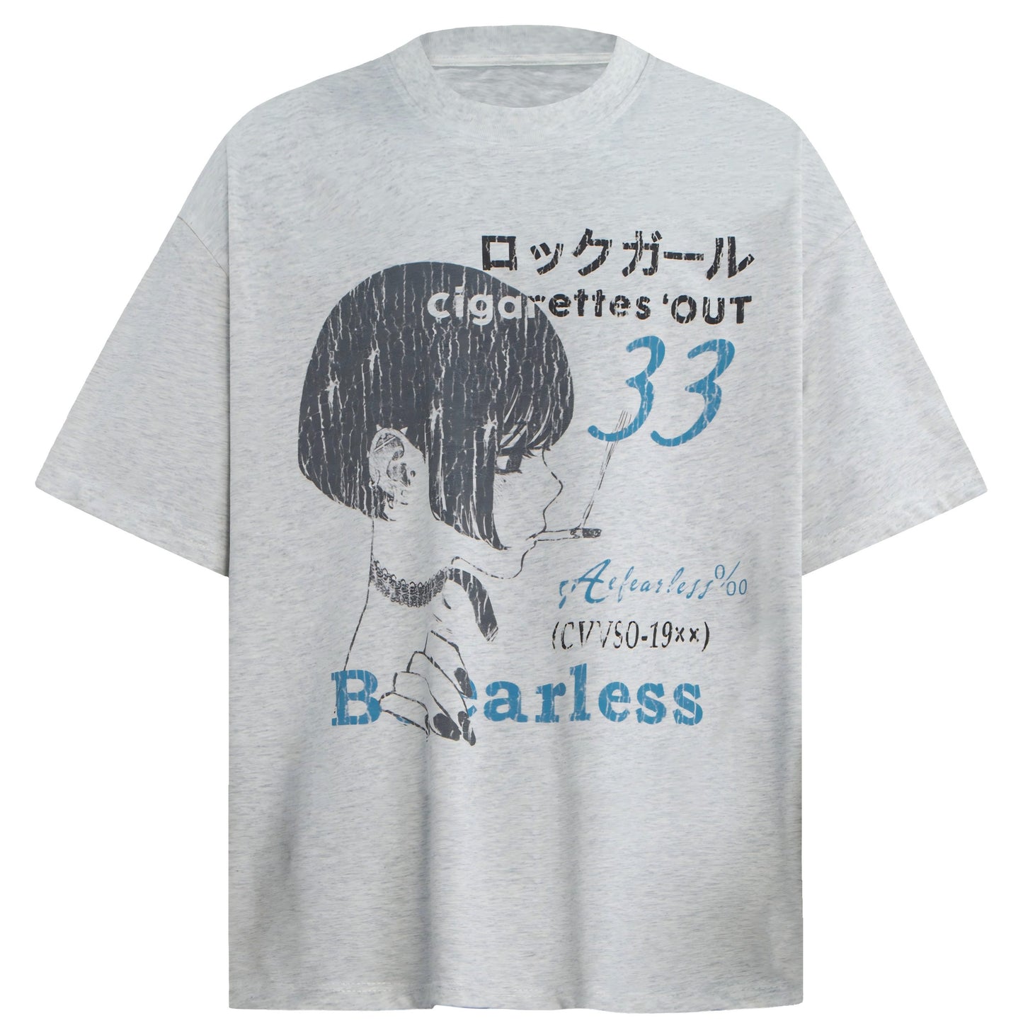 Heavyweight Anime Girl Graphic Washed T-Shirt