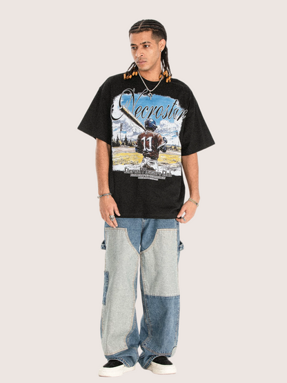 Necrostar "Eternal Pleasure Club" Vintage Baseball Graphic Tee