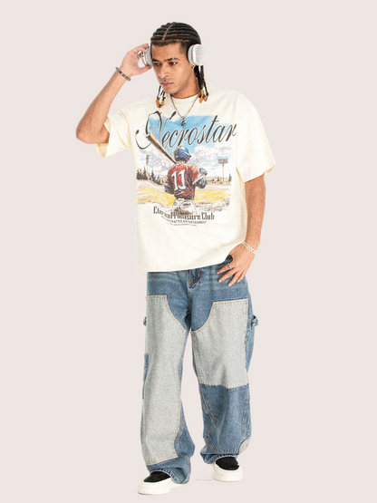 Necrostar "Eternal Pleasure Club" Vintage Baseball Graphic Tee