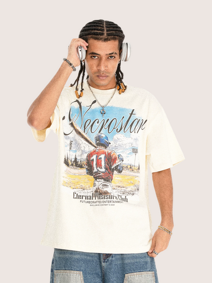 Necrostar "Eternal Pleasure Club" Vintage Baseball Graphic Tee
