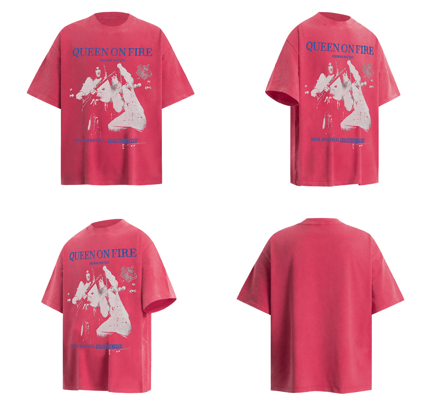 Vintage Queen Band Rock Graphic Washed T-Shirt