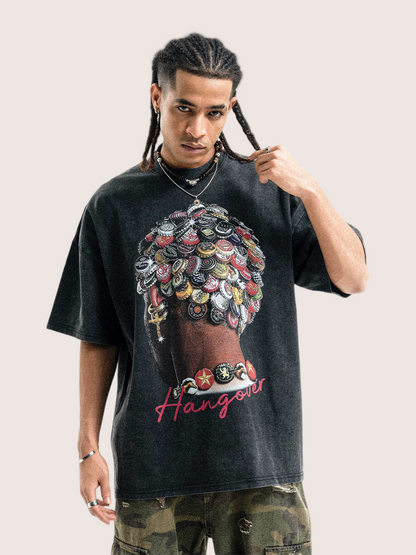 Vintage Wash Beer Bottle Caps Graphic Tee