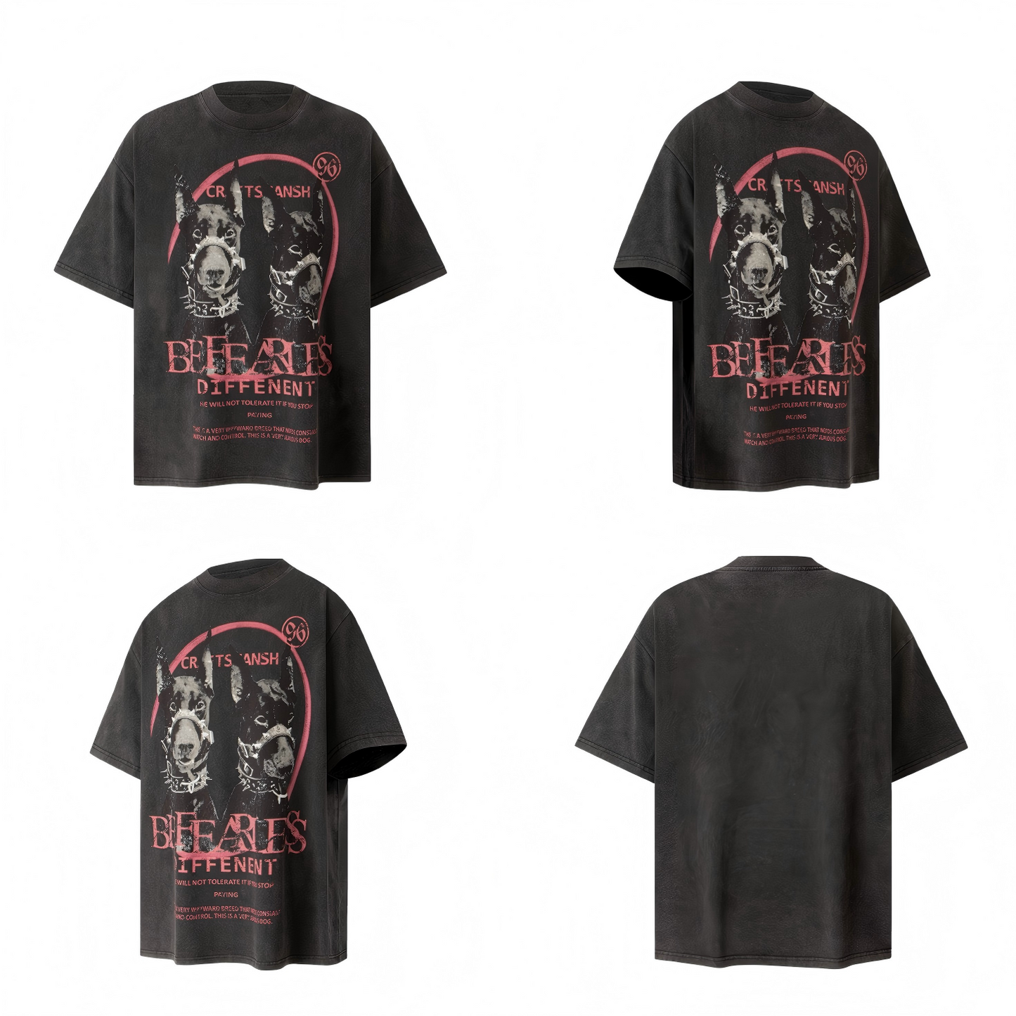 Doberman Dog Graphic Washed T-Shirt