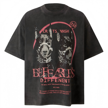 Doberman Dog Graphic Washed T-Shirt