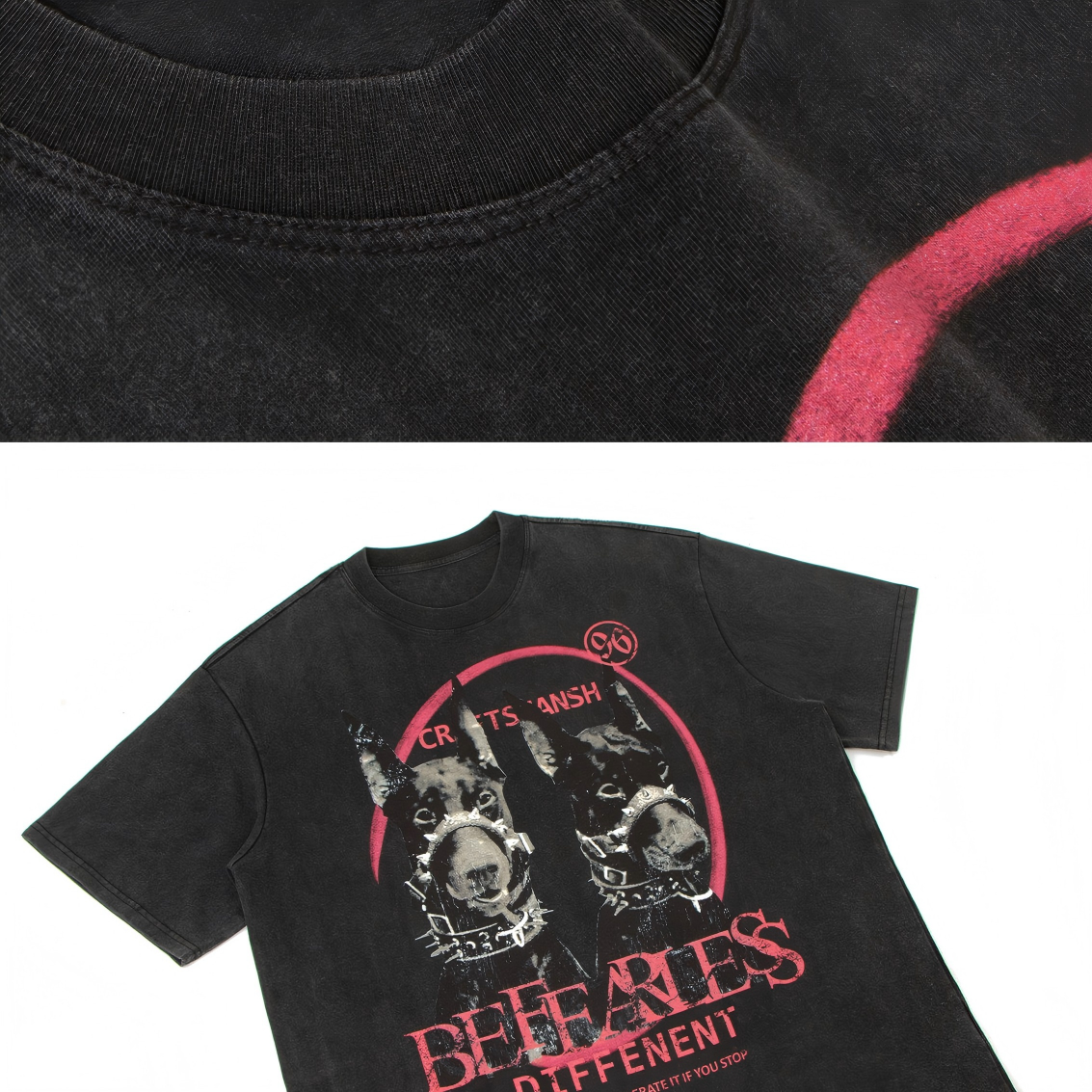 Doberman Dog Graphic Washed T-Shirt