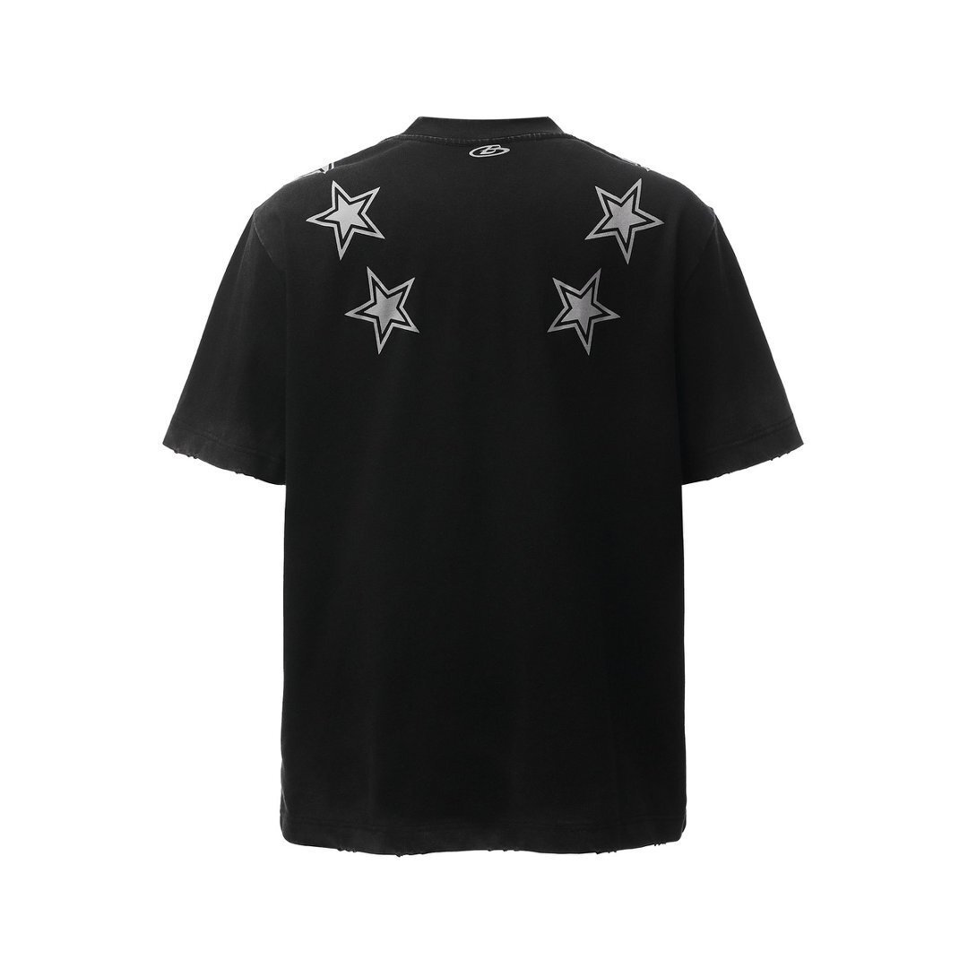 Vintage Distressed Star Number 56 Graphic Washed  T-Shirt