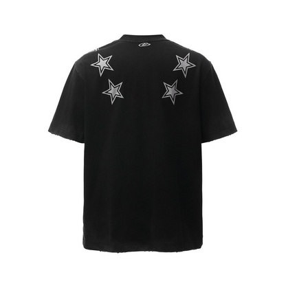 Vintage Distressed Star Number 56 Graphic Washed  T-Shirt