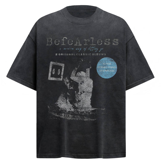 Vintage Black Grunge Graphic Washed T-Shirt