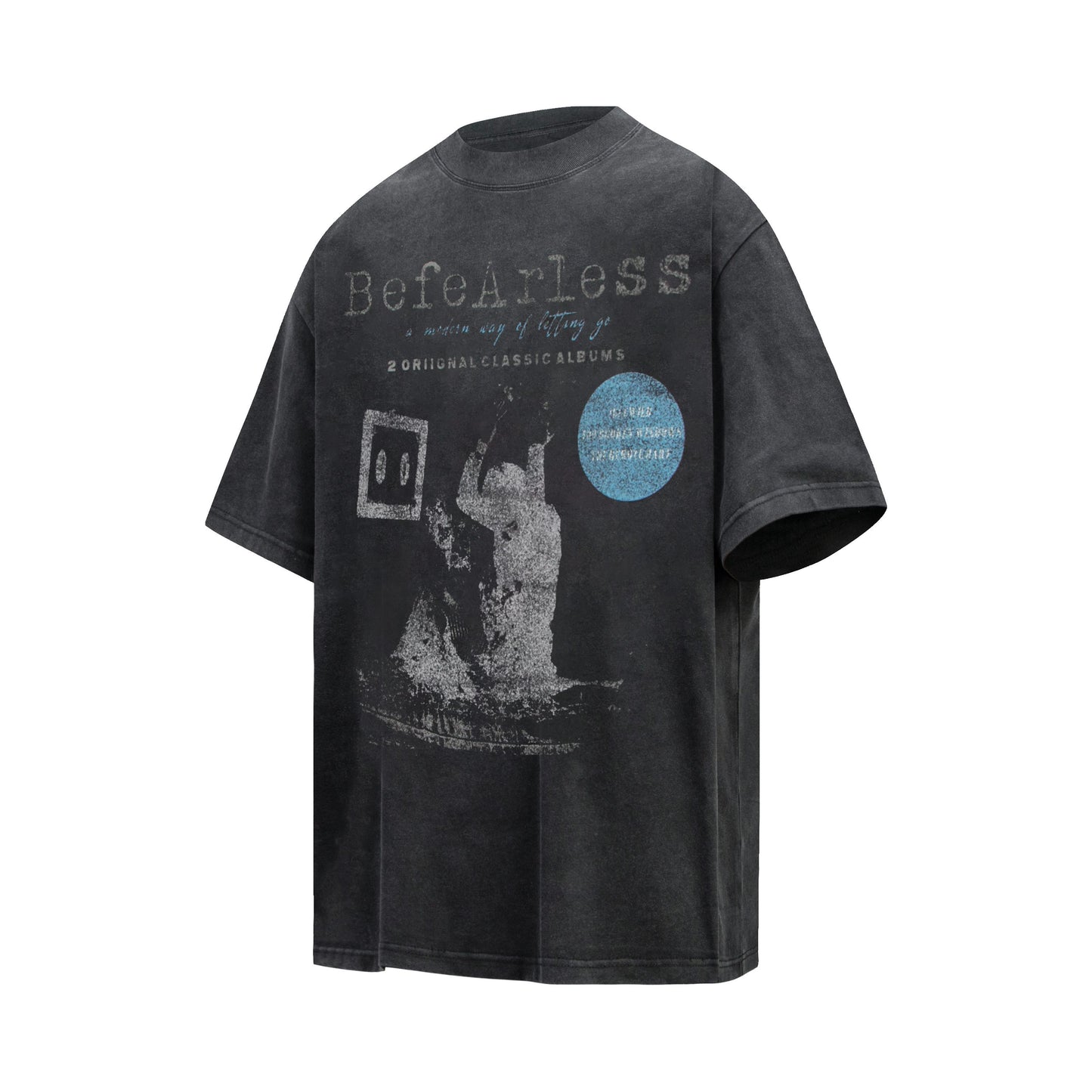 Vintage Black Grunge Graphic Washed T-Shirt