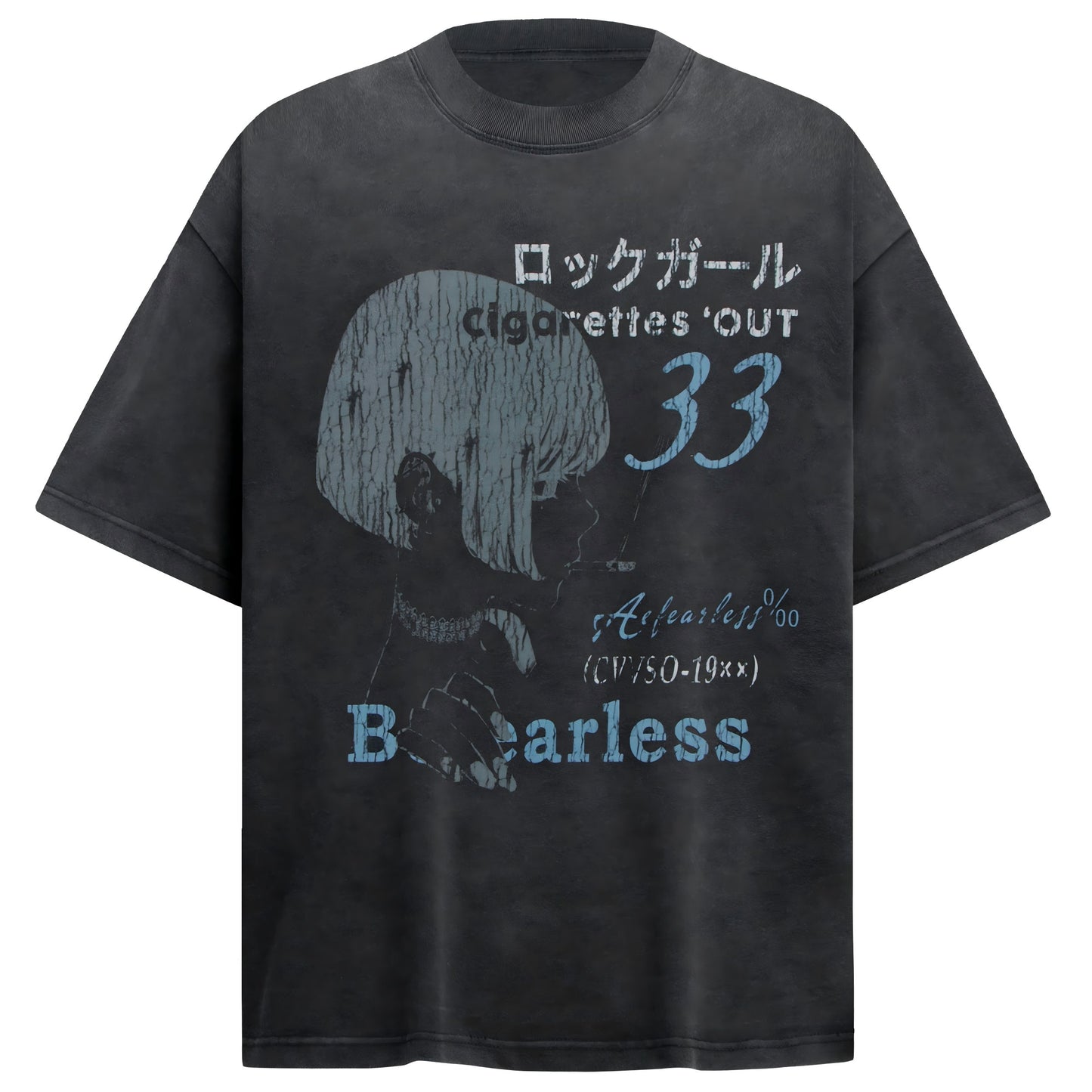 Heavyweight Anime Girl Graphic Washed T-Shirt