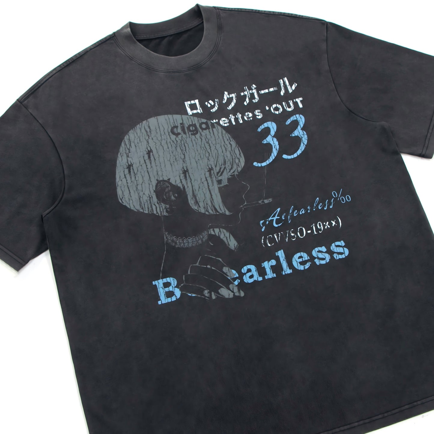 Heavyweight Anime Girl Graphic Washed T-Shirt