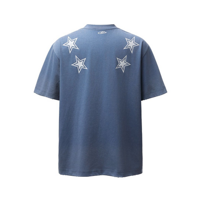 Vintage Distressed Star Number 56 Graphic Washed  T-Shirt