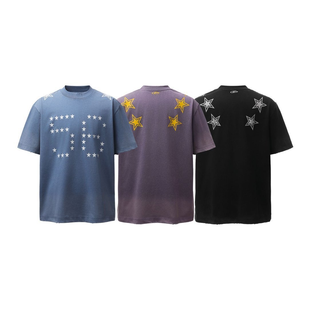 Vintage Distressed Star Number 56 Graphic Washed  T-Shirt