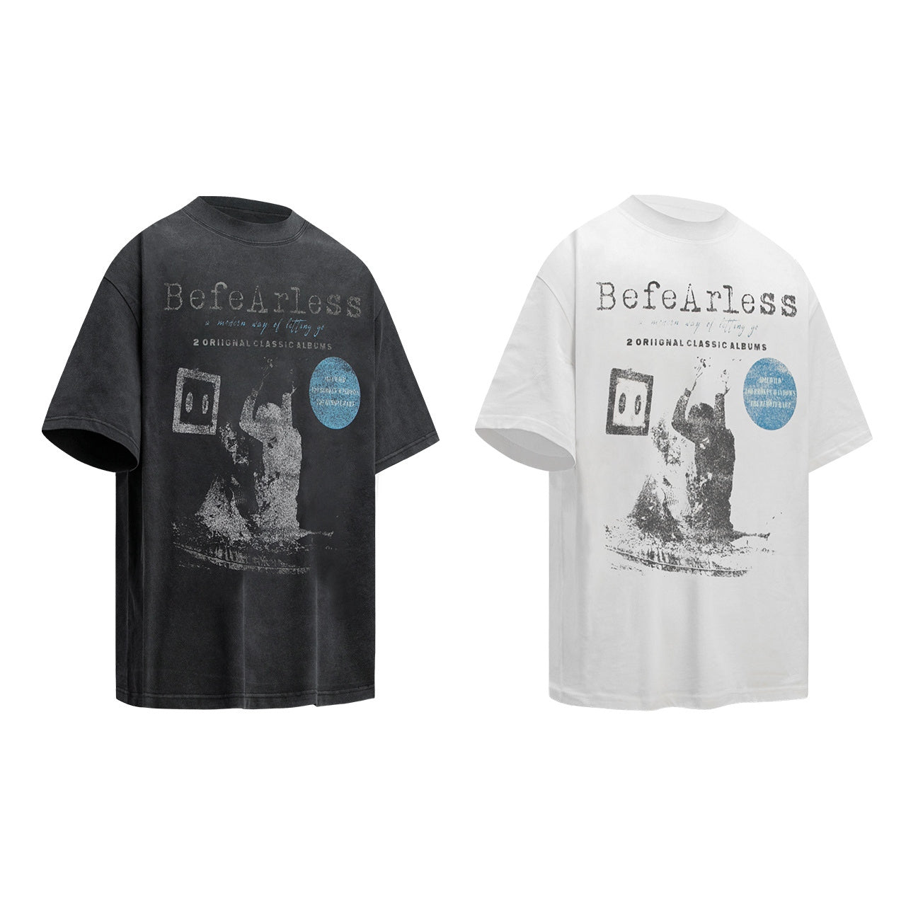 Vintage Black Grunge Graphic Washed T-Shirt
