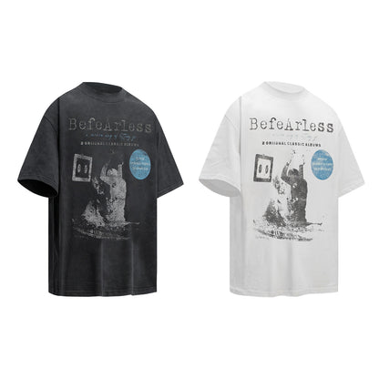 Vintage Black Grunge Graphic Washed T-Shirt