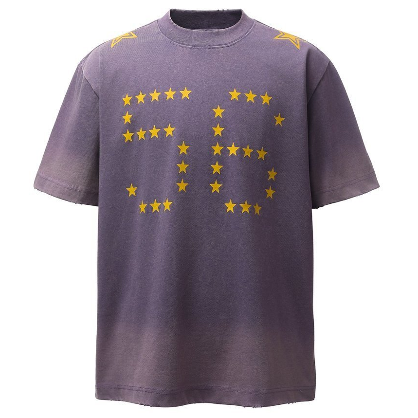 Vintage Distressed Star Number 56 Graphic Washed  T-Shirt