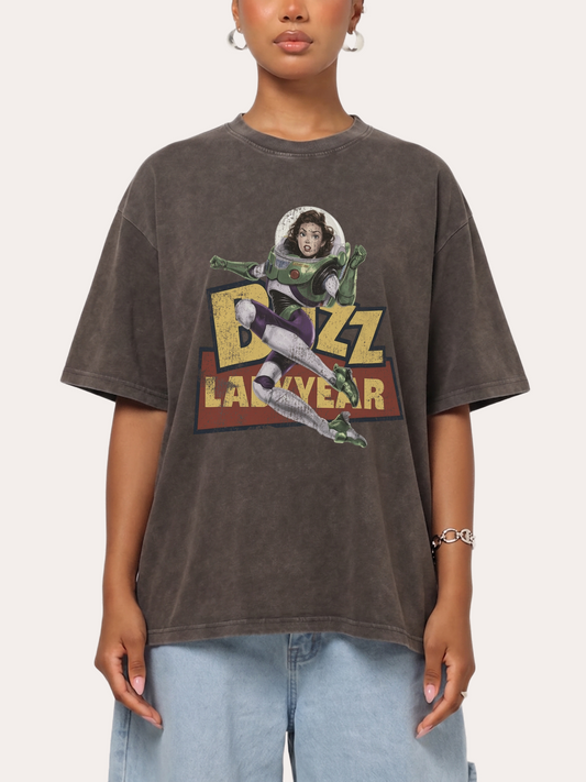Vintage Distressed Buzz Lady Year Washed T-shirt